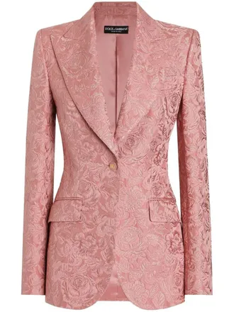 Dolce & Gabbana Single-Breasted Floral Quilted Jacquard Turlington Jacket Clothing