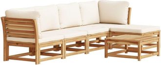 vidaXL Juego De Muebles Jard&iacute;n 6 Pzas Con Cojines Madera Maciza Acacia Vidaxl
