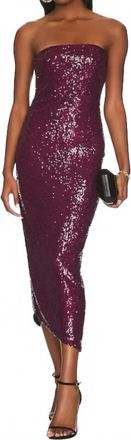 House Of Harlow Sarai Sequin Midi Dress In Deep Magenta / Burgundy