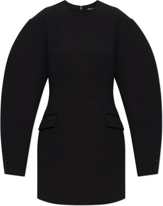 Rotate Jurk Met Zakken - Dames - Korte kleedjes - Zwart - M - Leer - Kleedjes
