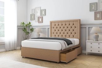 Sloomy Montana Dumfries Divan Set 2 Drawers-54 Headboard in Light Brown | Size: Small Single