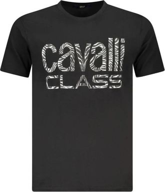 Cavalli Cotton T-Shirt - Heren - T-shirts - Zwart - XL - Katoen - Tops