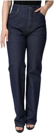 Dolce & Gabbana Boot-cut Jeans, female, Blue, Size: XS Dark Blue High Waist Denim Jeans