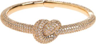 Self Portrait Accessoires, Dames, Geel, ONE Size, Crystal Knoop Armband