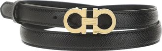 Ferragamo Womens Leather Belt Grey-Black Calf Grey/black