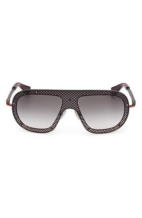 Christian Louboutin 130mm Shield Sunglasses in Gunmetal /Gunmetal Red Enamel at Nordstrom