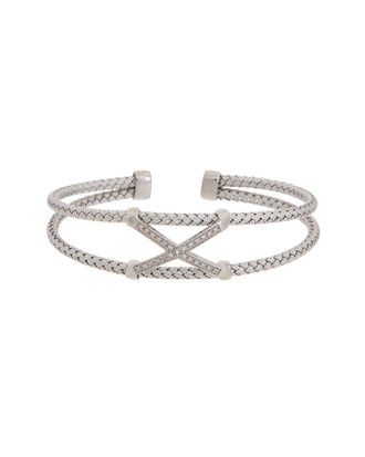 Meshmerise 18K Over Silver 0.20 Ct. Tw. Diamond Mesh Bangle Bracelet