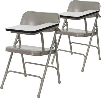 Flash Furniture 2 Pk. Premium Steel Folding Chair with Left Handed Tablet Arm