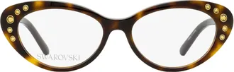 Swarovski SK5429 Crystal-Embellished Cat-Eye Eyeglasses - Brown
