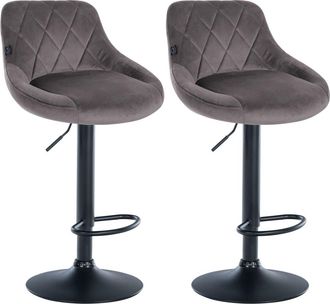 Clp Set de 2 Taburetes de bar giratorio en Terciopelo Gris