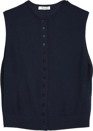 Madewell Button Front Sleeveless Cardigan in Dark Navy at Nordstrom, Size Xx-Large