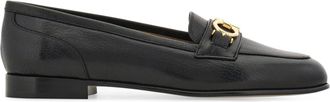 Ferragamo Goat Skin Leather Gold Bit Loafers