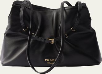 Prada Slouchy Lambskin Leather Shoulder Bag
