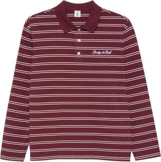 Sporty & Rich Truien & Vesten, Dames, Veelkleurig, M, Gestreepte Polo Kraag Gebreide Trui