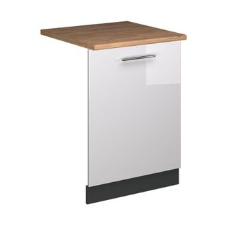 Vicco Panel Frontal Del Lavavajillas Fame-line, Blanco Alto Brillo, 60 Cm, Et Roble Vicco