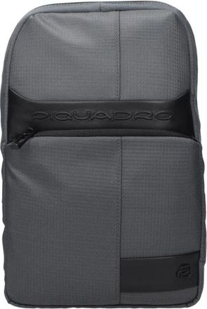 Piquadro Grijze Stoffen Crossbody Tas voor Vrouwen - Heren - Schoudertassen - Grijs - ONE Size - Tassen