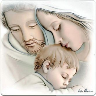 OEM Cuadro De La Sagrada Familia Pintado Sobre Madera Tama&ntilde;o: 12x12cm Sku: Es0517513