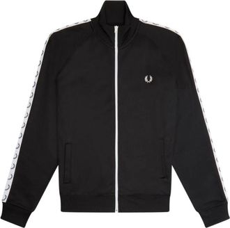 Fred Perry Heren Sweatshirt met ritssluiting - Heren - Vesten met rits - Zwart - 2XL - Katoen - Hoodies & sweatvesten
