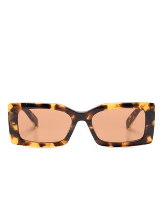 Stella McCartney Occhiali da sole squadrati con effetto tartarugato - Marrone
