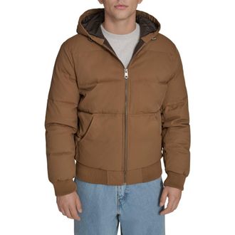 Levi's Quilted Puffer Hoodie Bomber Jacket in Brown at Nordstrom Rack, Size Xx-Large