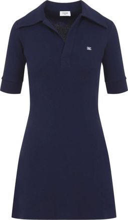 Celine Celine, Kleedjes, Dames, Blauw, S, Katoen, Polo Mini Jurk
