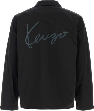 Kenzo Mens Signature Jacket Black Cotton Nylon