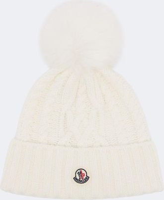 Moncler Logo cable-knit wool and cashmere beanie