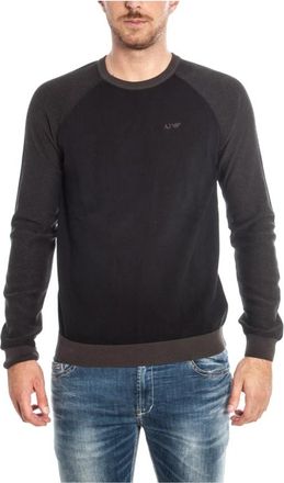 Armani Jeans Sweatshirts - Heren - Ronde hals truien - Zwart - L - Katoen - Truien & Vesten