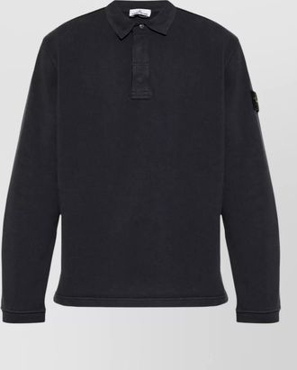 Stone Island cotton long-sleeve polo shirt