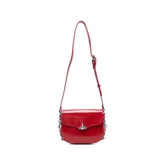 Vivienne Westwood Tassen, Dames, Rood, ONE Size, Leer, Hunter Orb-plaque Crossbody Tas