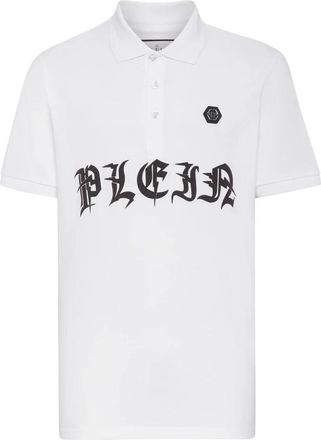 Philipp Plein Polo Shirt Gothic Plein - Heren - Polos - Wit - 2XL - Katoen - Tops