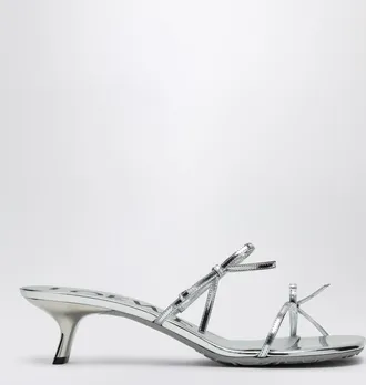 Loewe Petal sandal in metallic silver