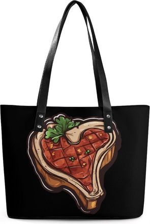 Generic T-Bone Steak Tote Bags for Women Cute Shoulder Purses Handbags