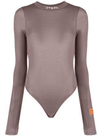 Heron Preston logo-patch long-sleeve top - Grey