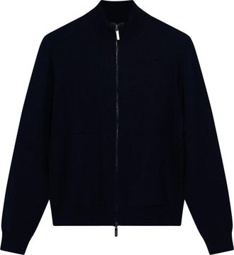 Drumohr Kasjmier zip-hoodie - Heren - Truien - Blauw - Maat: XL Kasjmier