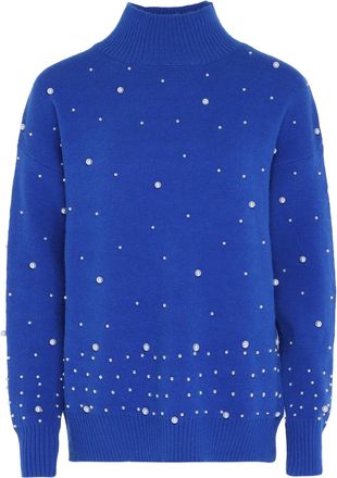 Faina trui met parels Dames KONING BLAUW