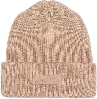 Patou Knitted Ribbed Beanie Hat