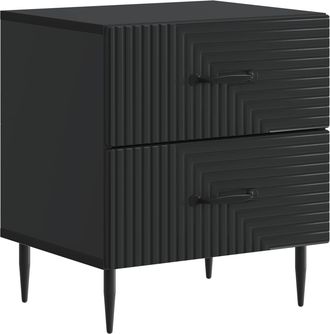 vidaXL Armario De Noche Negro 43 X 34,5 X 47,5 Cm Madera De Ingenier&iacute;a Vidaxl