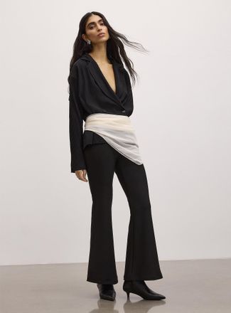 Icone Womens Stretch twill flared dress pant