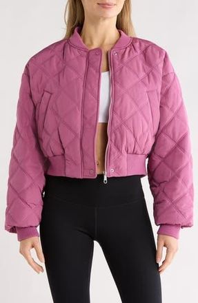 Cotton On Quilted Crop Bomber Jacket in Red Violet at Nordstrom Rack, Size Medium