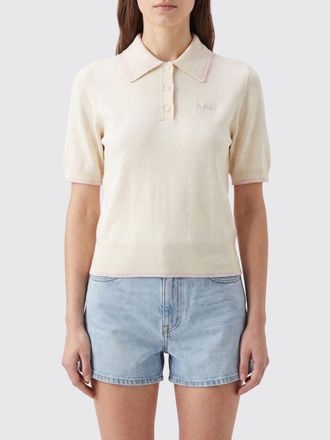 A.P.C. A. P.C. Knit Cotton Polo with Ribbed Collar and Trims