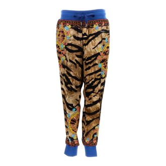 Dolce & Gabbana Sweatpants, male, Brown, Size: XL Animal Print Sport Trouser