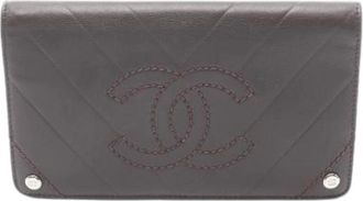 Chanel Pre-owned Vintage Leren Portemonnee - Dames - Vintage Accessoires - Bruin - ONE Size - Leer - Vintage