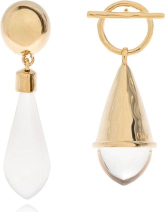 Chloé Accessoires, Dames, Geel, ONE Size, Messing oorbellen