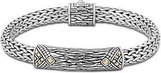Samuel B. Woven Sterling Silver Bracelet in Silver And Gold at Nordstrom Rack, Size 7.5