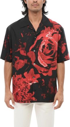 Alexander McQueen Black Regular Floral Shirt