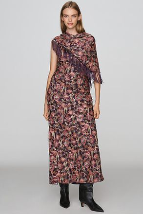 Avec Les Filles Fringed Scarf Maxi Dress