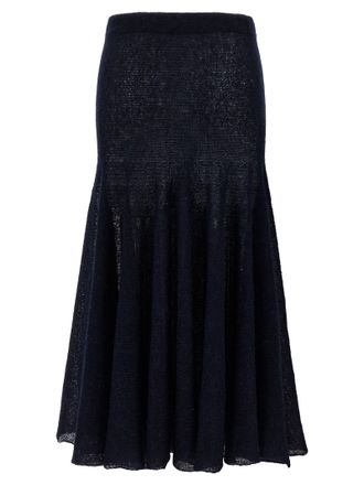 Magda Butrym Wool Blend Knit Maxi Skirt - Black