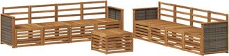vidaXL Conjunto De Sof&aacute;s De Exterior 9 Uds. Natural Vidaxl