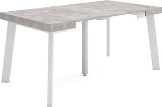 Skraut Home Mesa Consola Extensible, Mesa Comedor Plegable, 160, Para 8 Comensales, Patas De Madera, Estilo Moderno, Gris Cemento - Skraut Home